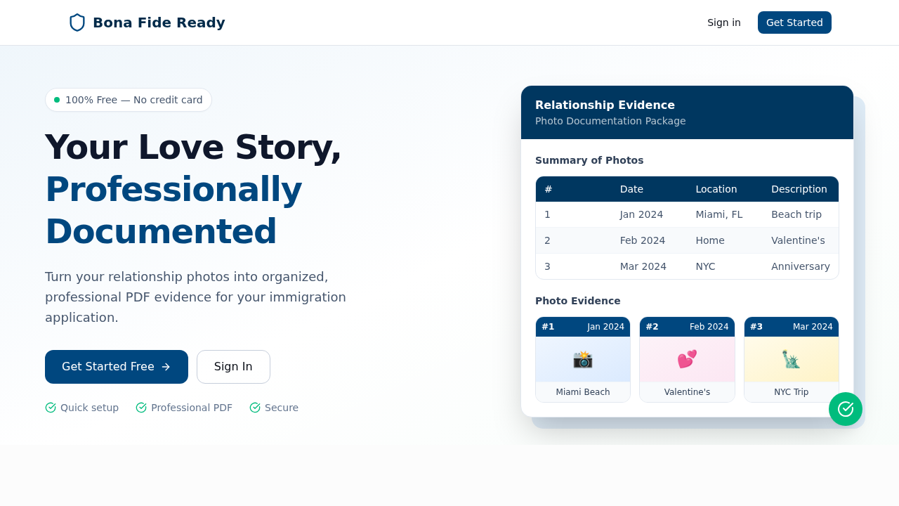 BonaFideReady website home page screenshot